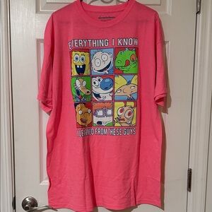 Nickelodeon Pink 90s Character Collage T-Shirt